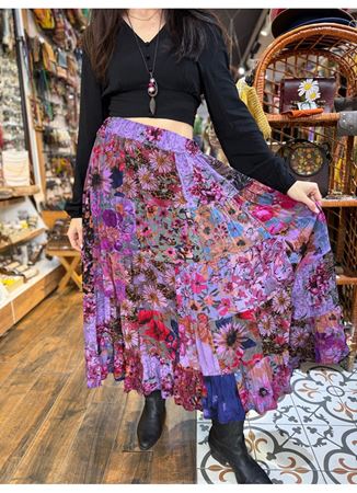 Patchwork Beli Lastikli Etek