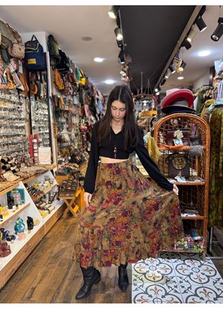 Patchwork Beli Lastikli Etek