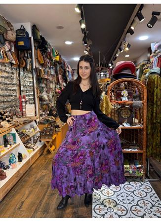 Patchwork Beli Lastikli Etek