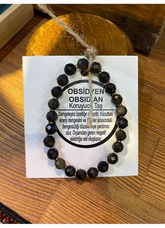 Obsidyen (Koruyucu Taş) Doğal Taş Bileklik