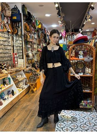 Tasarım Etekli Takım Siyah