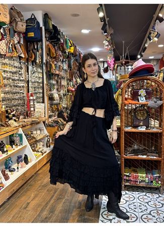 Tasarım Etekli Takım Siyah