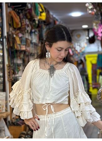 Tasarım Etekli Takım Krem