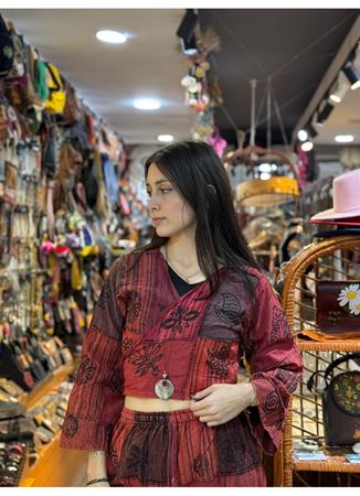 Nepal Pantolonlu Takım Kırmızı