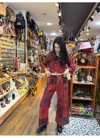 Nepal Pantolonlu Takım Kırmızı