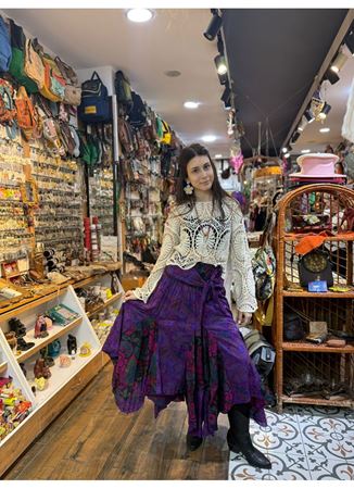 Nepal Tasarım Etek Mor