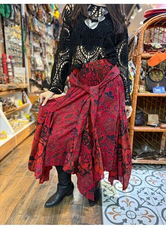 Nepal Tasarım Etek Kırmızı