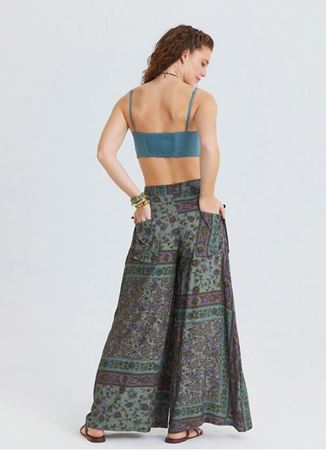 Bol Kesim Cep Detaylı Agora Çiçekli Şalvar