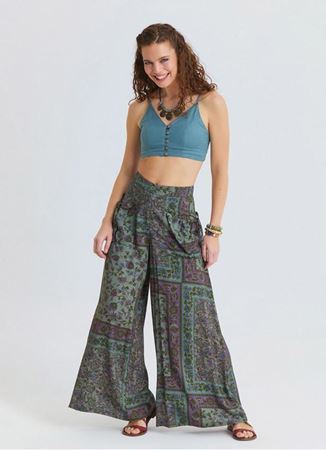 Bol Kesim Cep Detaylı Agora Çiçekli Şalvar