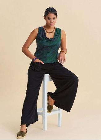 Bol Kesim Cep Detaylı Siyah Kadın Salaş Pantolon 