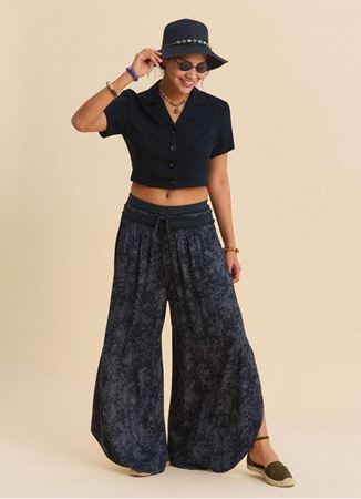 Bağcıklı Detaylı Yandan Yırtmaçlı Antrasit Kadın Otantik Pantolon