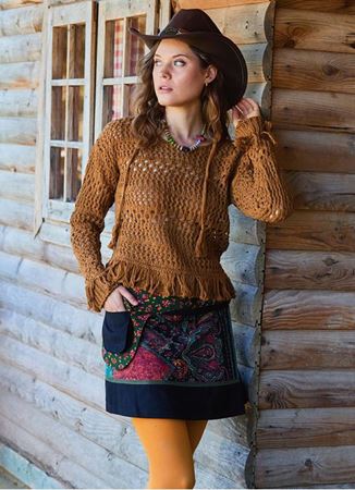 Çıtçıt Kapamalı Cepli Patchwork Anvelop Siyah Etnik Etek