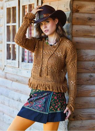 Çıtçıt Kapamalı Cepli Patchwork Anvelop Siyah Etnik Etek