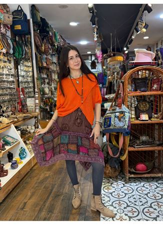 Nepal Tasarım Etek Kısa