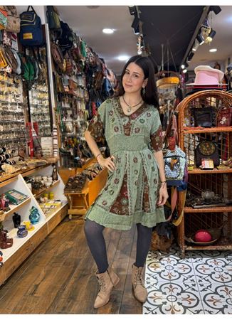 Kısa Kollu Hint Elbise