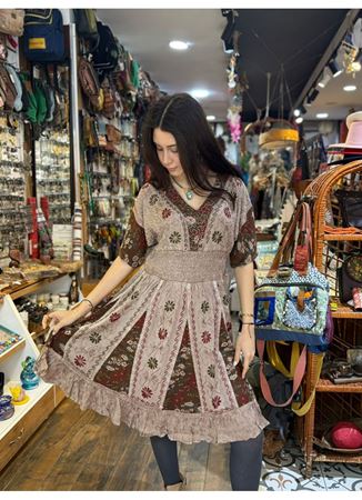 Kısa Kollu Hint Elbise