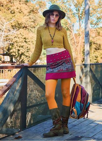 Çıtçıt Kapamalı Patchwork Anvelop Yeşil Etnik Etek