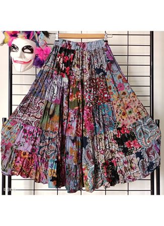 Patchwork Beli Lastikli Etek