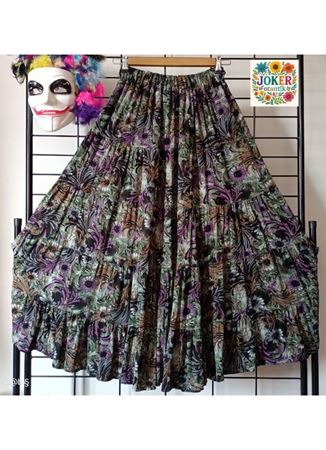 Patchwork Beli Lastikli Etek