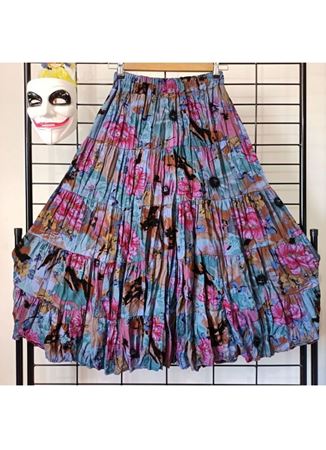 Patcwork Beli Lastikli Etek