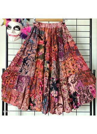 Patcwork Beli Lastikli Etek