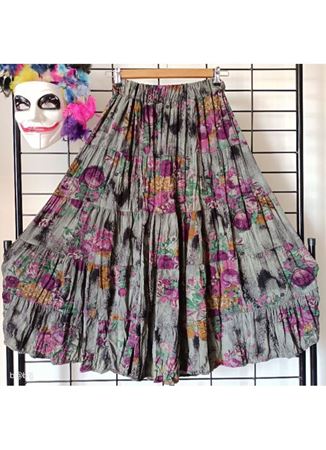 Patchwork Beli Lastikli Etek