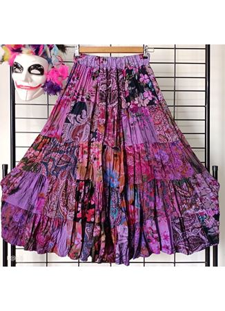 Patchwork Beli Lastikli Etek