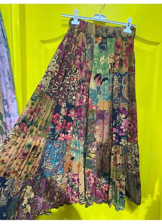 Patchwork Beli Lastikli Etek