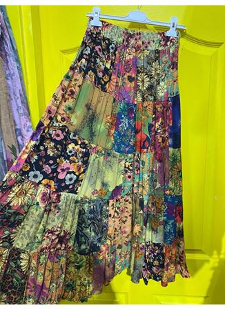 Patchwork Beli Lastikli Etek