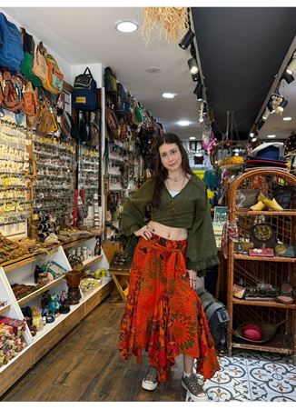 Nepal Tasarım Etek Turuncu