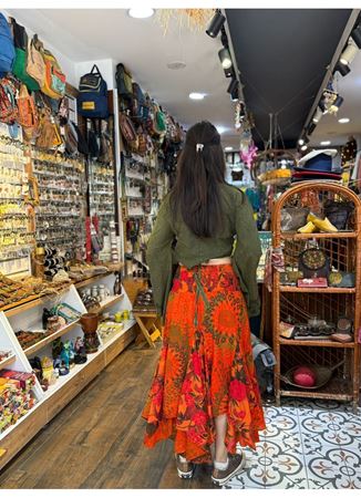 Nepal Tasarım Etek Turuncu