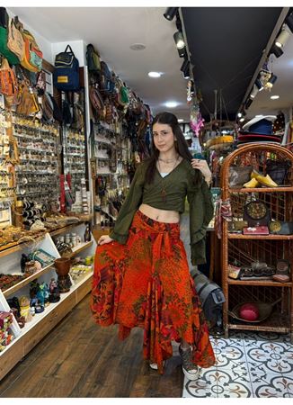 Nepal Tasarım Etek Turuncu