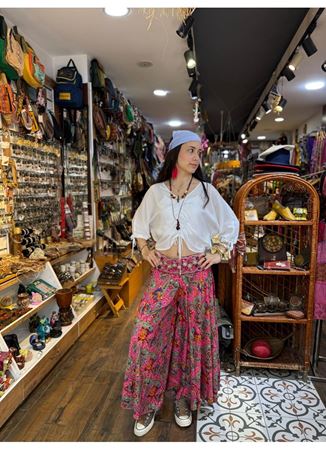 İpek Önü İşlemeli Pantolon