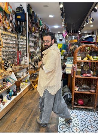 Tasarım Atkılı Bluz Krem