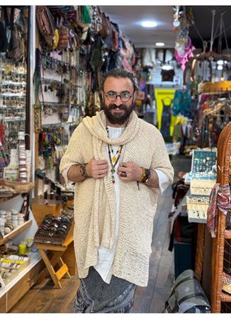 Tasarım Atkılı Bluz Krem