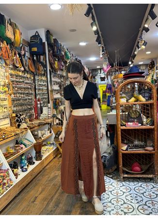 Tasarım Etek Kahverengi
