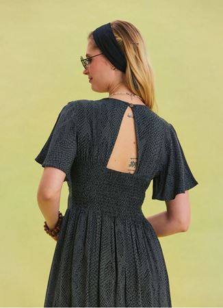 Volan Kollu Şort Detaylı Antrasit Kadın Tulum