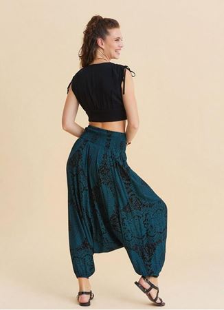 Drape Bel Paçası Lastikli Petrol Yoga Pantolonu