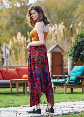 Roma Desen Fermuarlı Modern Şalvar Pantolon