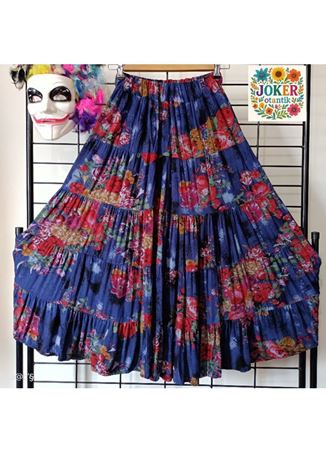 Patchwork Beli Lastikli Etek