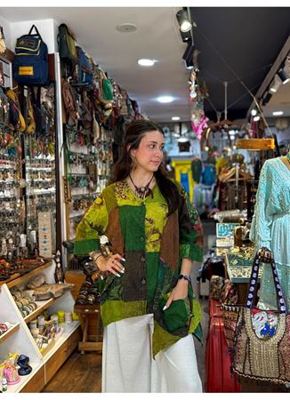 Nepal Tasarım Bluz Yeşil