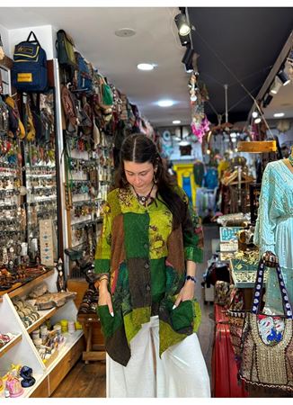 Nepal Tasarım Bluz Yeşil