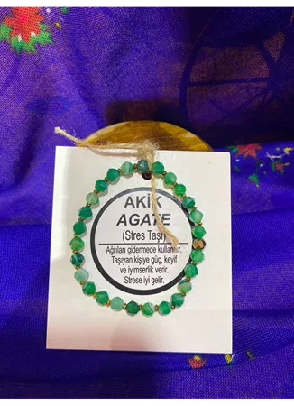 AKİK AGATE ( STRES TAŞI) DOĞAL TAŞ BİLEKLİK