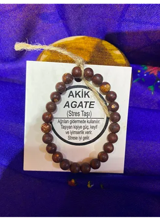 AKİK AGATE ( STRES TAŞI) DOĞAL TAŞ BİLEKLİK