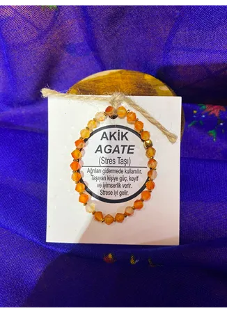AKİK AGATE ( STRES TAŞI) DOĞAL TAŞ BİLEKLİK