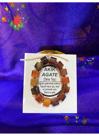 AKİK AGATE ( STRES TAŞI) DOĞAL TAŞ BİLEKLİK
