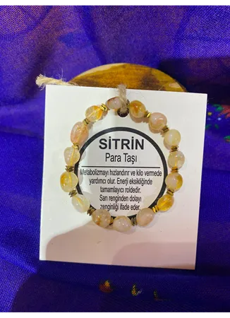 SİTRİN (PARA TAŞI) DOĞAL TAŞ BİLEKLİK 