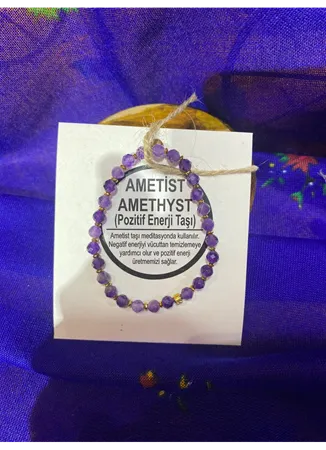 AMETİST (POZİTİF ENERJİ TAŞI) DOĞAL TAŞ BİLEKLİK