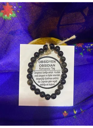 Obsidyen (Koruyucu Taş) Doğal Taş Bileklik