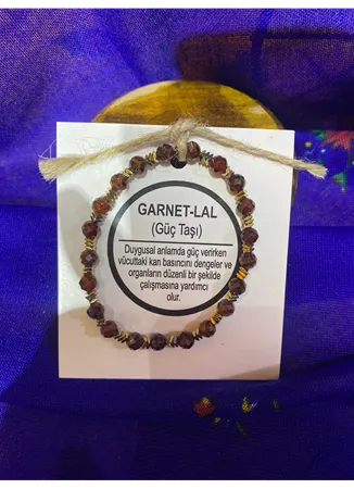 GARNET LAL (GÜÇ TAŞI) DOĞAL TAŞ BİLEKLİK